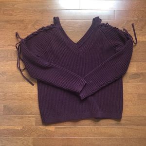 Maroon Off Shoulder Sweater